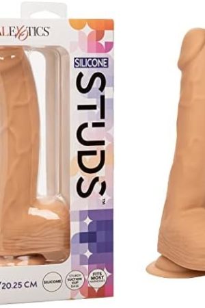 Calexotics Silicone Studsโข 8 Inch โ Realistic Dildo With Suction Cup Base Harness Probe โ Ivory