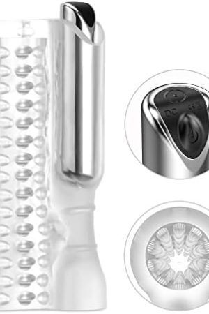 Male Masturbators Cup Crystal Vagina Sleeve Male Masturbation Stroker Transparent Spiral Textured Tunnel Pocket Pussy Adult Sex Toys For Men (Normal)