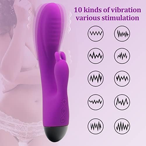 Rabbit G Spot Vibrator Sex Toys Beginner Dildo Vibrator 10 Powerful Vibrations Stimulator For Women G Spot, Purple, 7.87Inch, Waterproof - Image 3