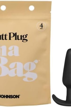 Butt Plug In A Bag, 4 Inch Adult Toy Tapered Tip For Easy Insertion, Warms To Body Temperature, Easy To Use, Body Safe Silicone, Odorless, Phthalate Free (Black)