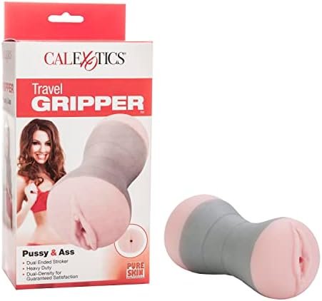 Calexotics Travel Sized Gripper Male Masturbator - Male Silicone Masturbation Sleeve - 6.5 Inch Adult Male Sex Toy - Pink
