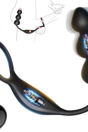 Male Sex Toys Anal Plug - Vibrating Penis Ring Anal Beads Prostate Massager Vibrator Anal Toys, Anal Sex Toys For Men Adult Toys, 3 In 1 Vibrating Cock Ring With Remote Control & 7 Vibrating Modes