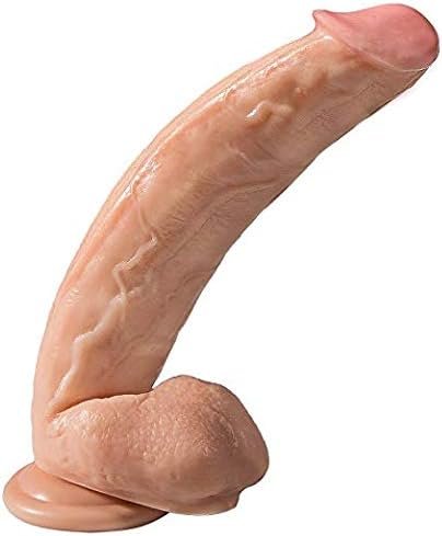 Realistic Dildo, 12 Inch Silicone Huge Penis Handsfree With Strong Suction Cup Flexible Dong Female Masturbator Big Cock For Vaginal G-Spot Anal Masturbation Massage Stick Dildo For Lady