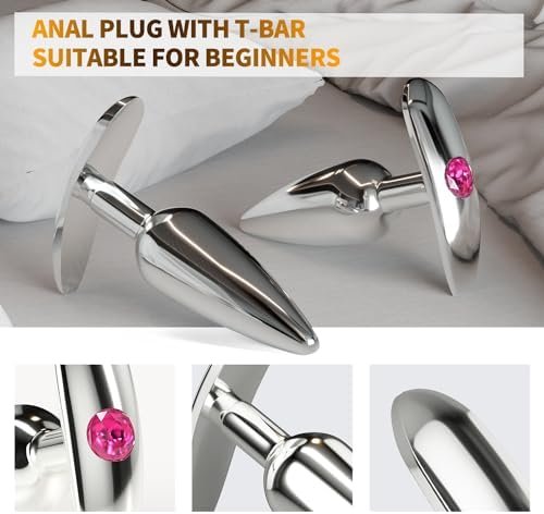 Anal Plug Adult Sex Toy,2Pcs Anal Toys Adult Sex Toys Games Metal Anal Butt Plug With Enema 160Ml, Personal Anal Plug Anal Douch Sex Toy For Adult Women,Men And Couples,Rose Jeweled G Spot Anal Beads - Image 3