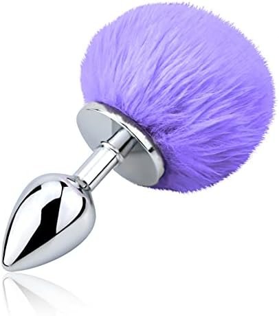 Fst Anal Plug Trainer With Imitation Fluffy Bunny Tail, Stainless Steel Butt Plug Role Play Anal Sex Toys For Men Women Couples