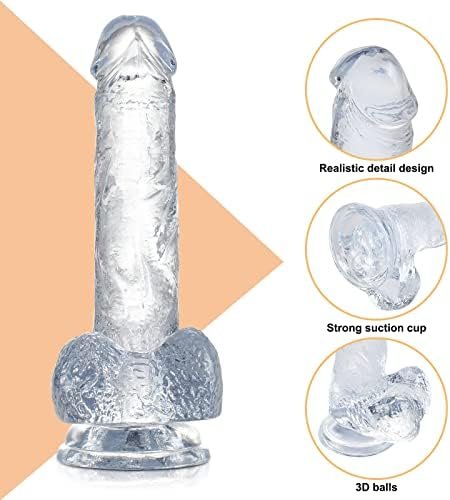 Sex Toy For Women 7.3 Inch Realistic Clear Dildo,Body-Safe Material Strong Suction Cup Ultra Soft Lifelike Anal Dildo For Womens/Gay,Adult Life Like Sex Anal Cute Toys & Games - Image 2