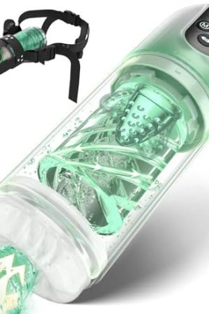 Automatic Male Masturbator Men Sex Toys, Adult Toys For Men With 7 Thrusting & Rotating Modes, Electric Blowjob Sex Toy For Men Pocket Pussy, Lcd Display Dual Open Ended Masturbation Cup Stroker-Green