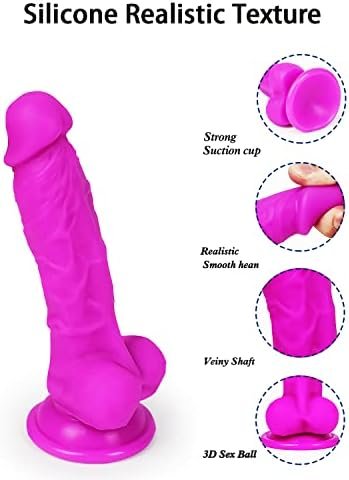 Realistic Dildo Toys For Women: 7.1 Inch Liquid Silicone Dildo With Suction For G-Spot Hands-Free Play, Purple Soft Anal Dildo Lifelike Small Penis For Men, Adult Sex Toy For Women And Couple - Image 2