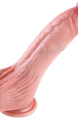 Realistic Silicone Huge Dildo, With Powerful Suction Cups For Hands-Free ๏ผFor Womens/Men/Gay,Balls For Vaginal G-Spot And Anal Playโฆ (Big Flesh)