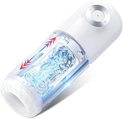Automatic Thrusting Male Masturbator Cup With 4 Thrusting Modes And 4 Telescopic Speeds, Jinglejungle Ultra Quiet 3D Realistic Textured Pocket Pussy For Male Masturbation, Adult Sex Toys For Men