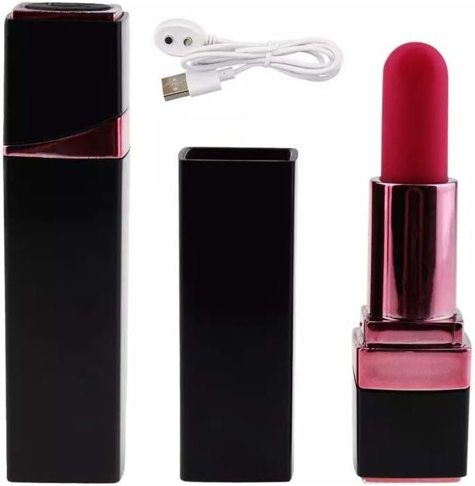 Discreet Lipstick Vibrator - Rechargeable, 10 Speed, Quiet, Waterproof - Mini Clitoris Massager Sex Toys For Women - Black - Image 2