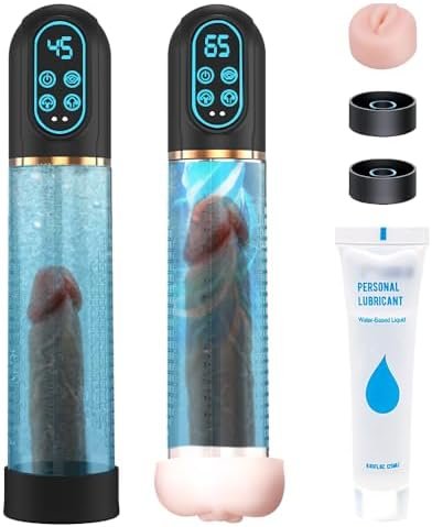 Penis Pump Penis Enlarger Extender With Lube,3 In 1 Men'S Vibrator,Electric Penis Vacuum Pump With 5 Suction 3 Tranning Modes, Penis Sleeve Male Masturbator Sex Toys For Men Bigger Stronger
