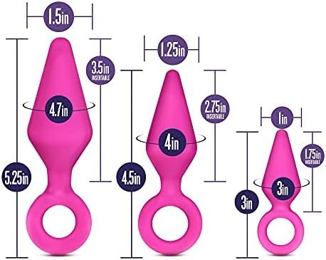 Blush Candy Rimmer - Platinum Cured Puria Silicone Anal Plug Beginner Training Kit - 3 Sizes - Ultrasilk Smooth Butt Plugs - Anal Play Sex Toy For Women Men Couples - Pink - Image 3