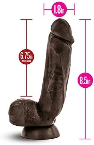 Blush X5 Hard On - Soft Lifelike 8.5 Inch Long Realistic 2" Thick Dildo - Strap On Compatible Suction Cup For Hands Free Play - Body Safe Contains No Phthalates - Sex Toy For Women Men Couples - Brown - Image 3