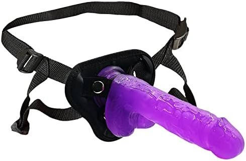 Strap On Dildo With Harness, Wearable Realistic Silicone Dildo Adult Sex Toy For Female Masturbation Women Lesbian Couples And Gay, Purple 1