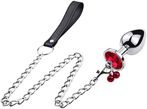 Anal Plug Trainer Kit, 3 Pcs Metal Anal Butt Plugs, Jewelry Anal Trainer Toys With Bell And Traction Chain For Beginners Advanced Users (Red) - Image 3