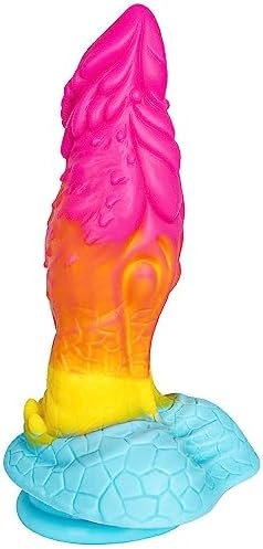 9.2 Inch Dragon Dildo Colorful | Lifelike Huge Silicone Dildo With Strong Suction Cup | Soft Big Monster Dildo | Large Size Option | G-Spot Stimulator | Fat Dildo For Intense Pleasure
