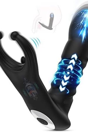 Thrusting Anal Vibrator - Vibrating Prostate Massager With 7 Thrusting & Vibration, Male Anal Butt Plug Toys With Remote Control, Dual Stimulation, Vibrator Anal Plug Sex Toys For Men & Women