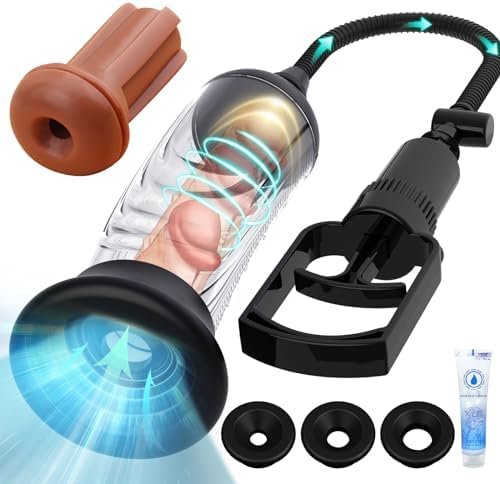 Penis Vacuum Pump With Pocket Pussy, Manual Male Masturbator Cup Penis Enlargement Extend Pump, Penis Enlarge Air Pressure Device For Men Stronger Bigger Erections, Adult Male Sex Toys For Men