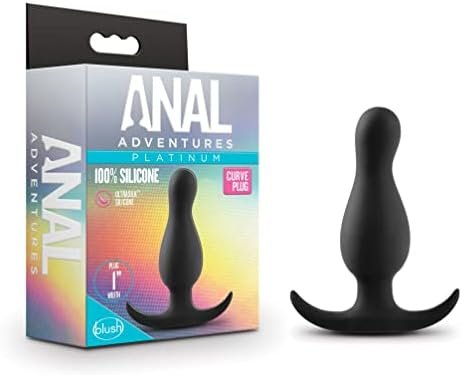 Blush Anal Adventures Platinum Curve Plug Silicone Prostate Plug - Design Keeps Product Securely In Place - Base For Safety, Comfort & Wearability - Beginners Ultrasilk Satin Smooth Sex Toy For Adults
