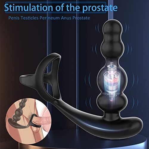 Thrusting Anal Vibrator Prostate Massager With Cock Ring, App & Remote Control Anal Sex Toy With 10 Thrusting & Vibrating Modes, Rechargeable Butt Plug G Spot Vibrator Adult Toy For Men Couples Black - Image 3