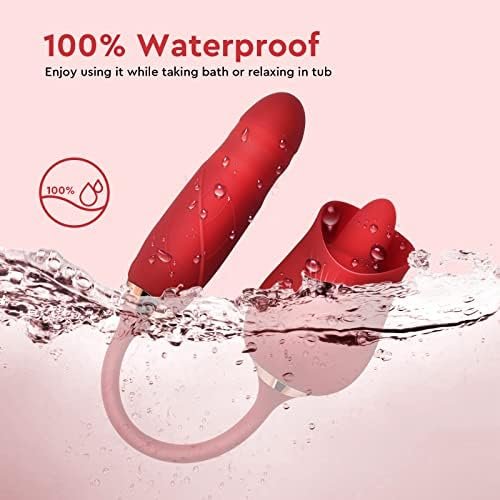 Rose Sex Toy Vibrator For Women Clitoral Tongue Licking And Insertion Dildo Vibrator 10 Speed Modes Adult Sex Toys For Couples G-Spot Vibrator Clitoral Nipple Massager To Stimulate Pleasure - Image 3