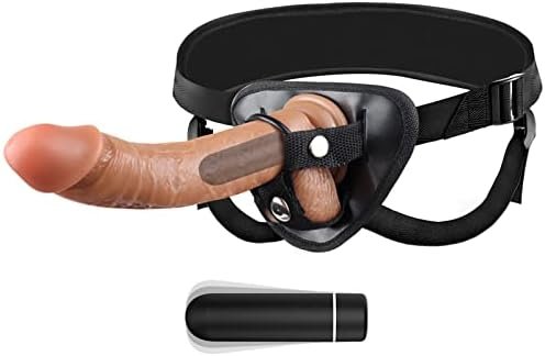 Strap-On Realistic Vibrating Dildo Wearable Harness With Bullet Vibrator, Detachable Silicone G Spot Stimulator, Vagina Massager Female Masturbator Sex Toys For Women Lesbian Couple Flesh Color