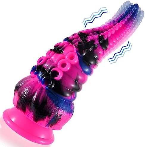 Shkanla Realistic Dildo G Spot Vibrator, 8.7Inch Thick Tentacle Penis Vaginal Stimulator With 10 Vibration Modes, Silicone Octopus Monster Anal Plug With Strong Suction Cup, Adult Sex Toys For Women