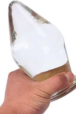 Epichao Huge Head Glass Butt Plug Crystal Anal Plug Bum Plug Bomb Plug Anal Trainer Anal Expander Training Sex Toy (L)