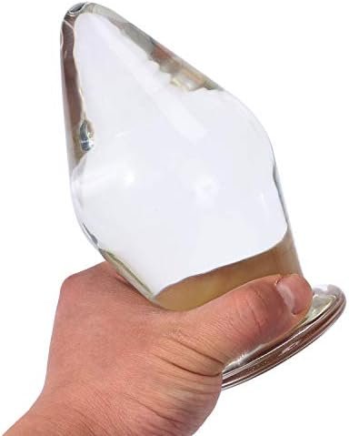 Epichao Huge Head Glass Butt Plug Crystal Anal Plug Bum Plug Bomb Plug Anal Trainer Anal Expander Training Sex Toy (L)