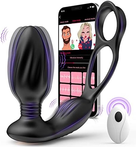 Anal Plug Vibrator With App Remote Control, Vibrating Butt Plug Prostate Massager Anal Vibrator With 10 Vibration Modes, Anal Dildo Toy Adult Anal Sex Toys For Men Women And Couples Black