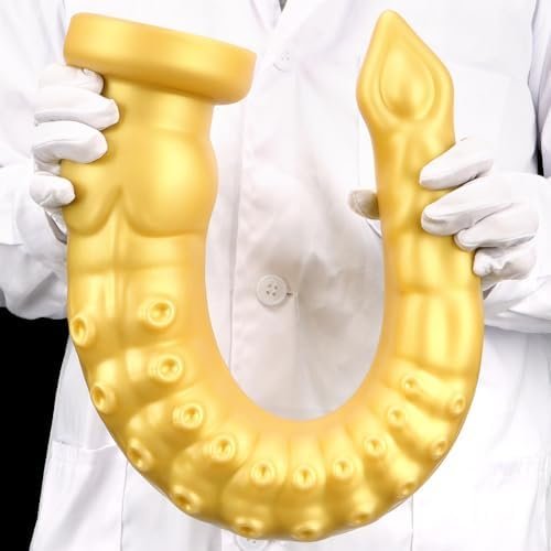 Gienocy 23In/59Cm Gold Silicone Super Long Xxl Octopus Tentacle Anal Plug Dildo, Realistic Huge Animal Dildos Butt Plug With Suction Cop Sex Toys Prostate Stimulator For Adult Male Female Couple (L) - Image 3
