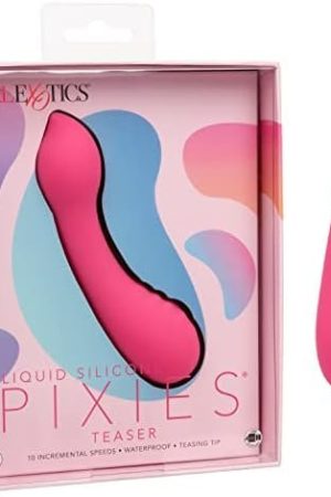 Calexotics Liquid Silicone Pixiesยฎ Teaser โ Rechargeable Travel Size Mini Vibrator โWaterproof Adult Sex Toy For Women โ Pink