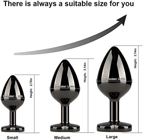 Hisionlee Anal Butt Plug Sex Toys Set, 3Pcs Metal Anal Plugs Adult Toy Anal Bead Anal Training Kit With Crystal Diamond Anal Toy For Adult Sex Toys & Games (Purple) - Image 3
