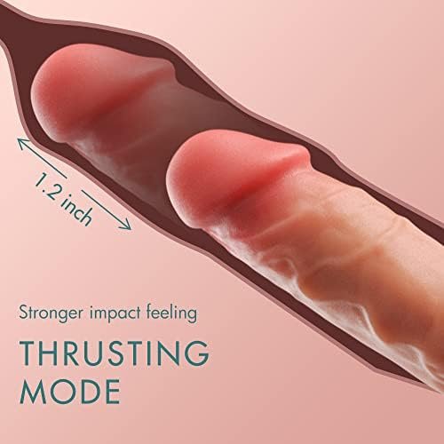 Realistic Thrusting Dildo Vibrator With Handle And Sucker, Telescopic Vibrating Penis With Heating For G-Spot Anal Stimulation, Automatic Dildo Machine Sex Toy For Woman With Sucker - Image 3