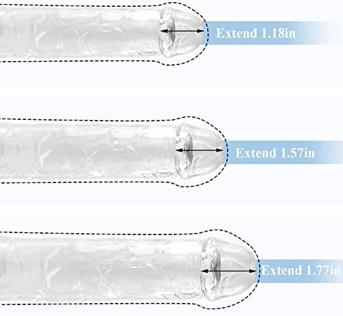 Stretchy Penis Sleeve Extender, 3 Pieces Ultra-Soft Realistic Textured Cock Extender,Penis Enlarger For Delay Ejaculation, Men & Couple Extension Sex Toy - Small,Medium,Large - Image 3
