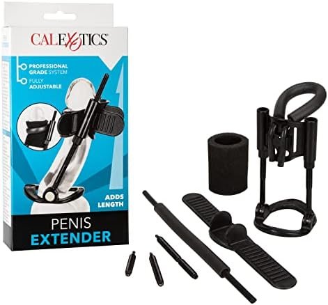 Calexotics Penis Extender โ Male Length Enlargement Kit โ Enhancement Sex Toys For Men - Black