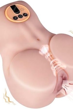Automatic Wriggling Male Masturbators,Upgraded 10 Wriggle & 3 Vibration Modes Hands Free Pocket Pussy,3D Realistic Vagina Adult Sex Doll,Portable Stroker For Mans Sex Toy