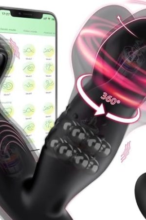 6.65" Big Anal Vibrator Prostate Massager Sex Toys,360°Rotating Anal Butt Plug Anal Toys With Vibrating Modes&App Countrol&Cock Ring,Adult Male Sex Toys For Beginner&Advanced Players For Men &Couples