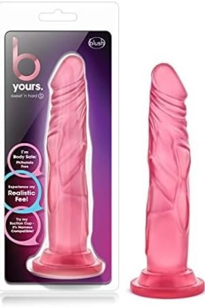 Blush B Yours - Sweet N Hard 5-7 1/2 Inch Realistic Translucent Soft And Firm Dildo - Easy To Clean Suction Cup Harness Compatible Adult Toy - Fragrance Free Sex Toys For Women Men Couples - Pink
