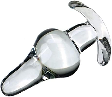 Glass Anal Plug Crystal Butt Plug For Advanced & Beginner๏ผSex Toys For Women Men Transparent Sex Bed Game Toys(B)