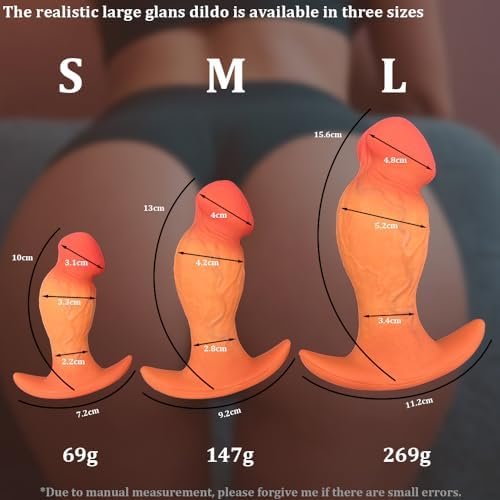Gienocy Realistic Big Glans Analdildos, Silicone Anal Plugs Butt Plug Analplug Dildo Prostate Massage G-Spot Stimulator Anal Games Trainer Adult Sex Toys For Beginner Advanced Players Outdoor Use (L) - Image 2