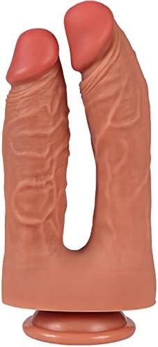 Anfei Realistic Double Dildos, Dual Layer Silicone Adult Toys With Suction Cup, Sex Toys For Masturbation
