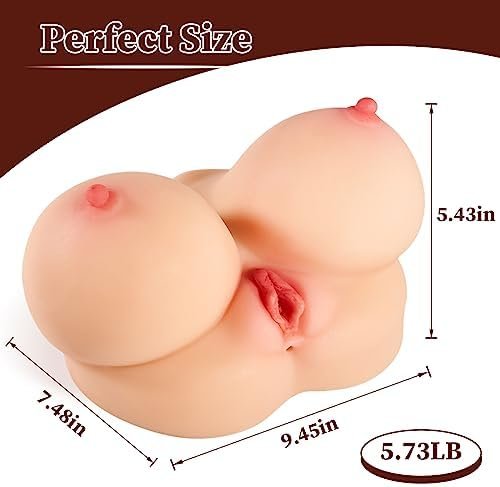 Sex Doll Male Masturbator Stroker - Pocket Pussy Male Sex Toy, 3 In 1 Flesh Realistic Male Stroker With Big Boobs For Men Masturbation, 5.73Lb Female Torso Adult Sex Toys For Lifelike Vaginal Anal Sex - Image 2