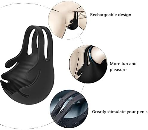 Healifty Vibrating Cock Ring Silicone Penis Ring Vibrator With Men Scrotum Testis Vibrator Male Masturbators Trainer Sex Toys Testis And Glans Male Cup - Image 2