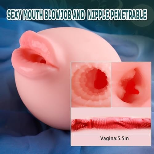 Hsouela Blowjob Boobs Sex Toy Pussy Pocket Toys For Men,Realistic Mouth Penetrable Nipple, Masturbator Male - Image 3