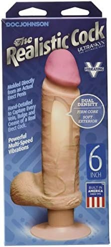Doc Johnson The Realistic Cock - Ultraskyn - Vibrating 6 Inch - Dildo - Vanilla - Image 2