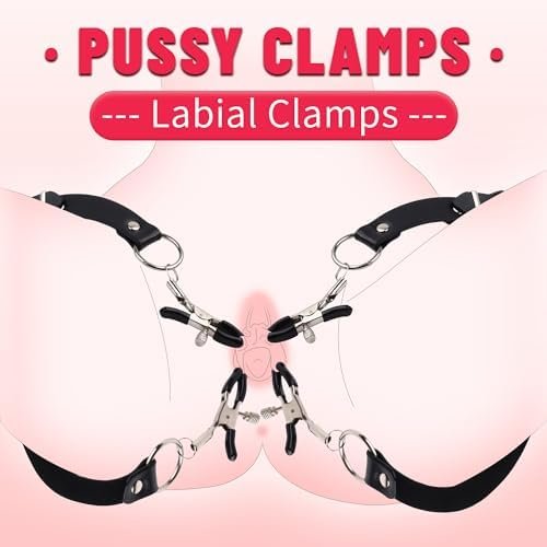 Nipple Clamps Labia Clamps Pussy Clamps With Adjustable Leather Straps Breast Clamps Labia Spreader Vagina Stimulator Sex Toy For Women - Image 3