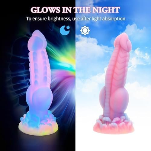 Realistic Dog Dildo, 8.5Inch Fantasy Monster Dildos With Knot Luminous Silicone Thick Pink Dildo Anal Toy With Suction Cup For Women Men Couple Strap On Play - Image 3