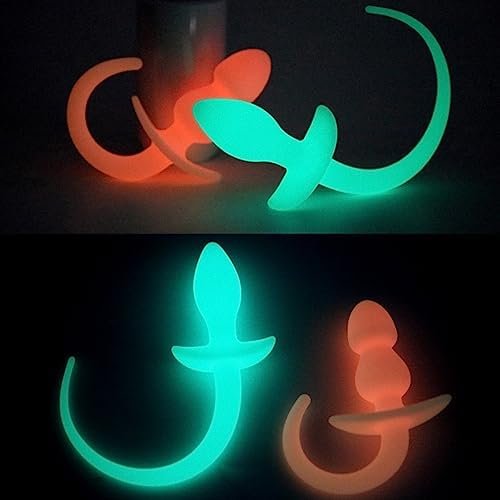 Silicone Dog Anal Plug Butt Plug Tail Luminous Anal Plug Dog Puppy Tails With T-Shaped Base Anal Plug Pink Anal Plug Dog Sex Toy Prostate Plug For Adult Sex Pleasure - Image 3